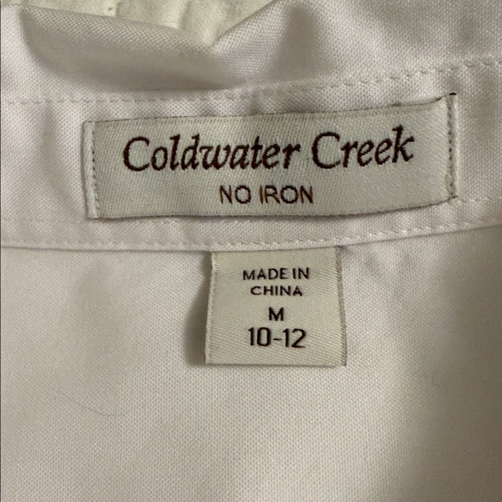 Coldwater Creek White Cotton Shirt - Women's Tailored Fit - Picture 2 of 7